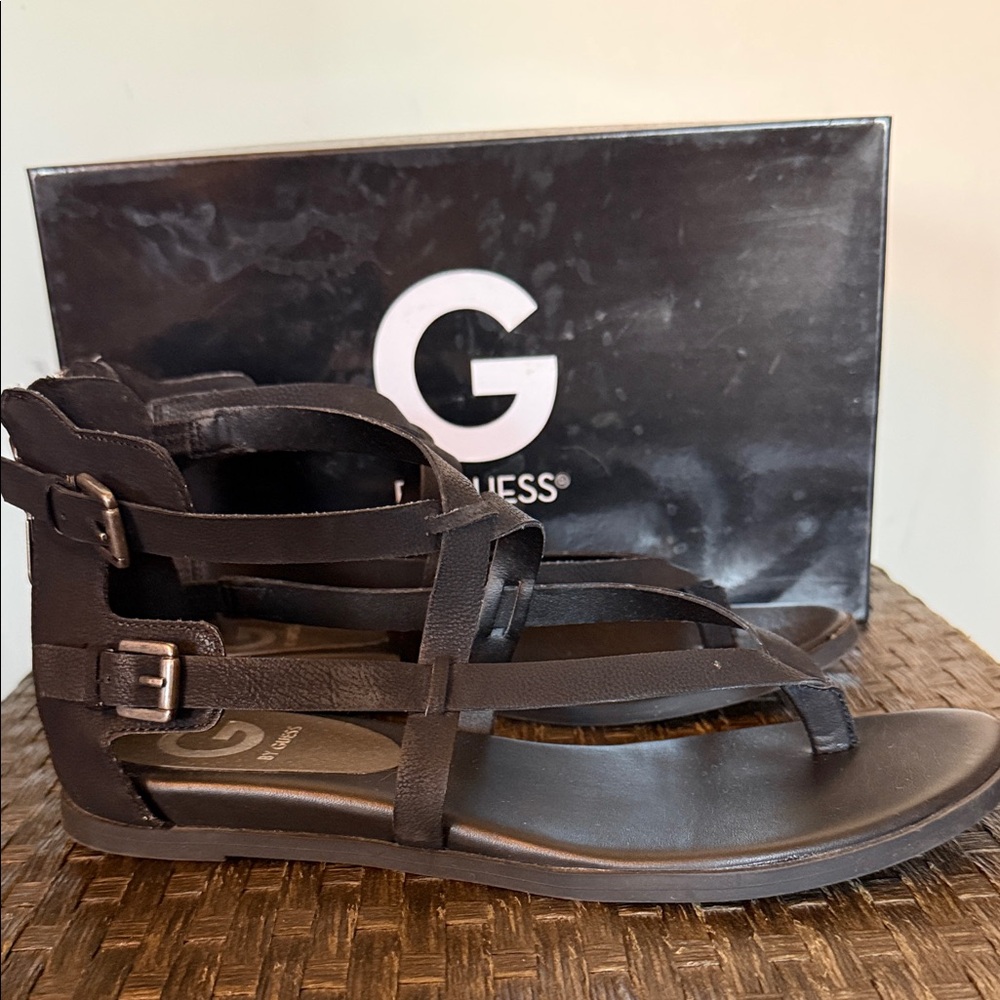 Guess Black Buckle Sandals